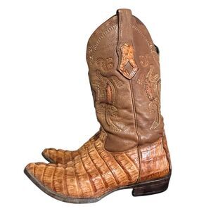 Cuadra Crocodile Horn Back Western Cowboy Boots 81445 Men's Size 11 Mex 30